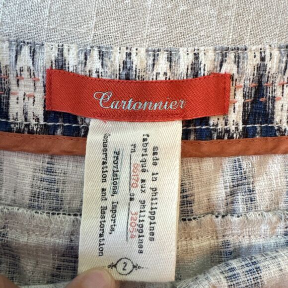 Anthropologie Shorts Womens Size 2 Larimar Ikat Blue White Woven Boho Cartonnier - Picture 6 of 12